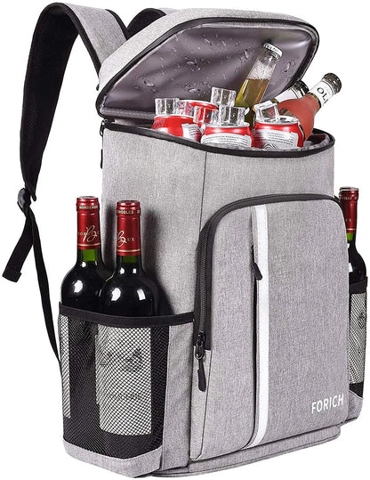 Insulated Waterproof Backpack Cooler - Lightweight Soft Cooler Bag for Men and Women, Ideal for Work, Lunch, Picnics, Camping, and Hiking, Holds Up to 30 Cans