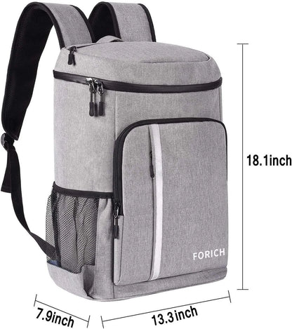 Insulated Waterproof Backpack Cooler - Lightweight Soft Cooler Bag for Men and Women, Ideal for Work, Lunch, Picnics, Camping, and Hiking, Holds Up to 30 Cans