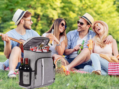 Insulated Waterproof Backpack Cooler - Lightweight Soft Cooler Bag for Men and Women, Ideal for Work, Lunch, Picnics, Camping, and Hiking, Holds Up to 30 Cans